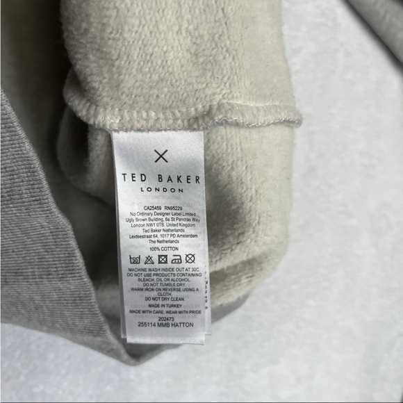 Ted Baker Men Hatton Crew Neck Sweatshirt Sz 3 M Gray Pullover Preppy Minimalist - Picture 11 of 11